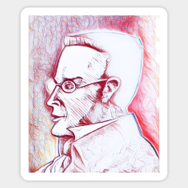 Max Stirner Portrait | Max Stirner Artwork | Line Art Sticker by JustLit